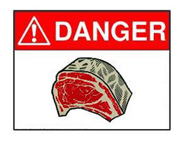 Danger Meat sign